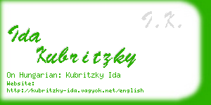 ida kubritzky business card